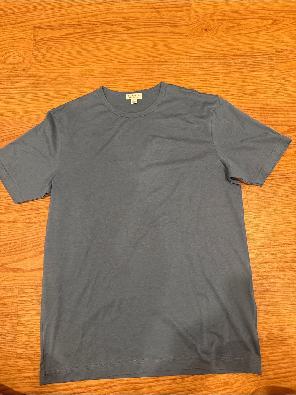 Sunspel Short Sleeve Crewneck Tee in Blue